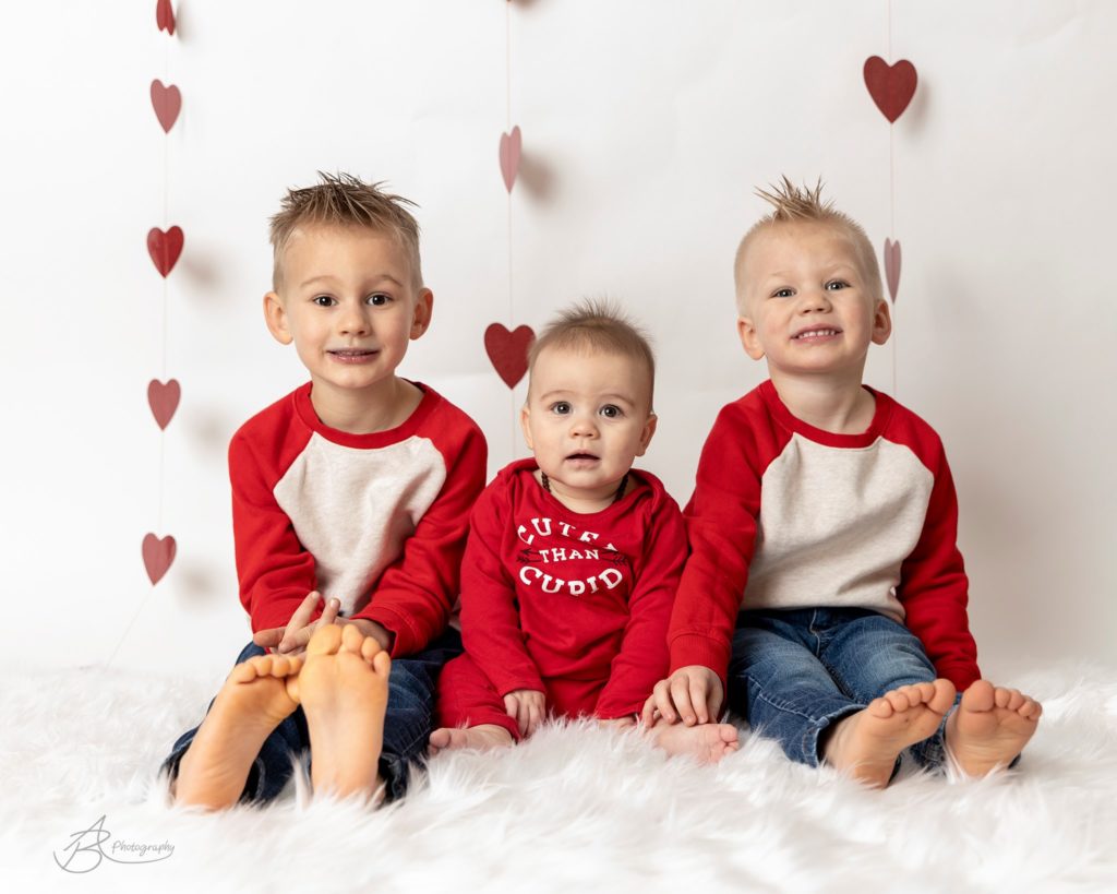 Three Boys Valentine's Day Mini Session